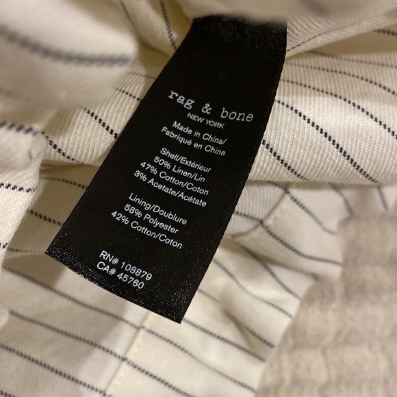 Rag & Bone NWT Piper Stripe Linen-Blend Jacket - Picture 6 of 8
